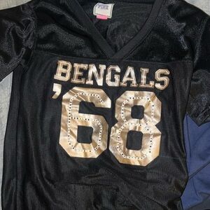 Victoria Secret Pink Y2K retro Bengals '68 Jersey w bling